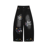 Washed straight jeans