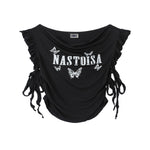 Rolled hem crew neck vest