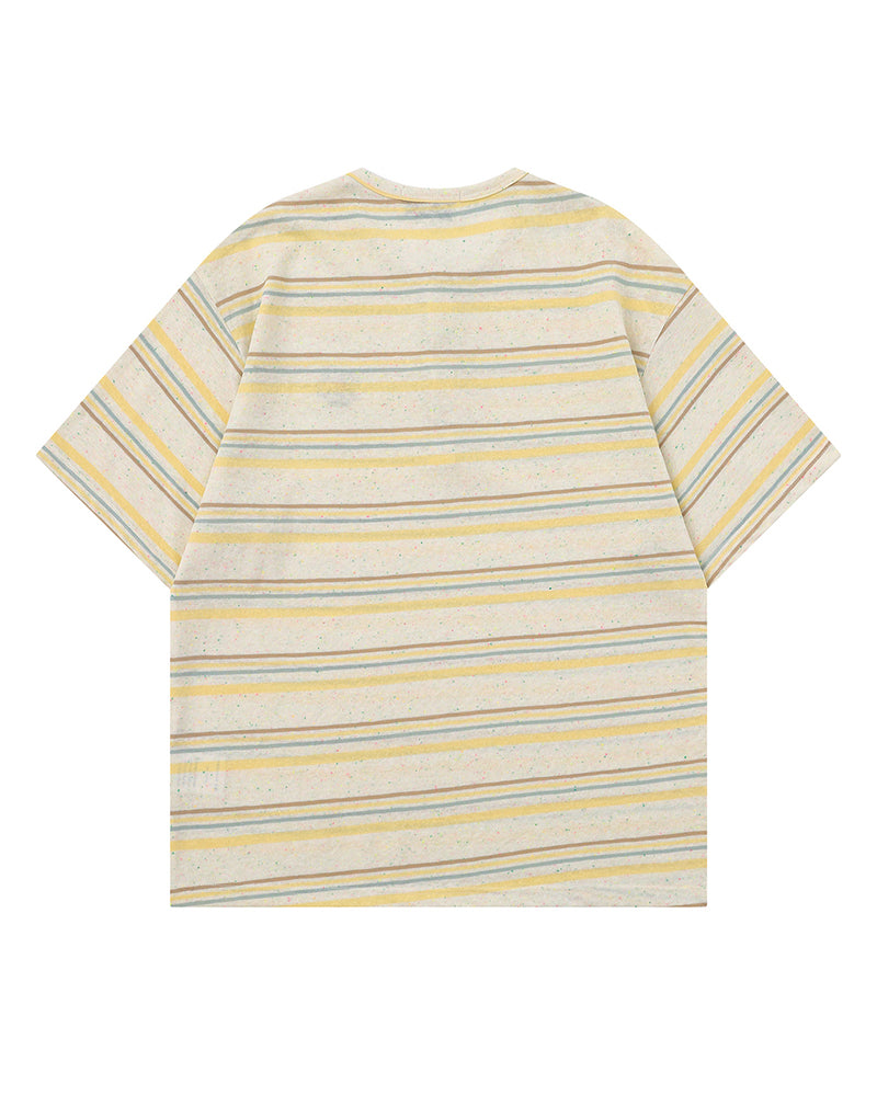 Retro striped short-sleeved shirt