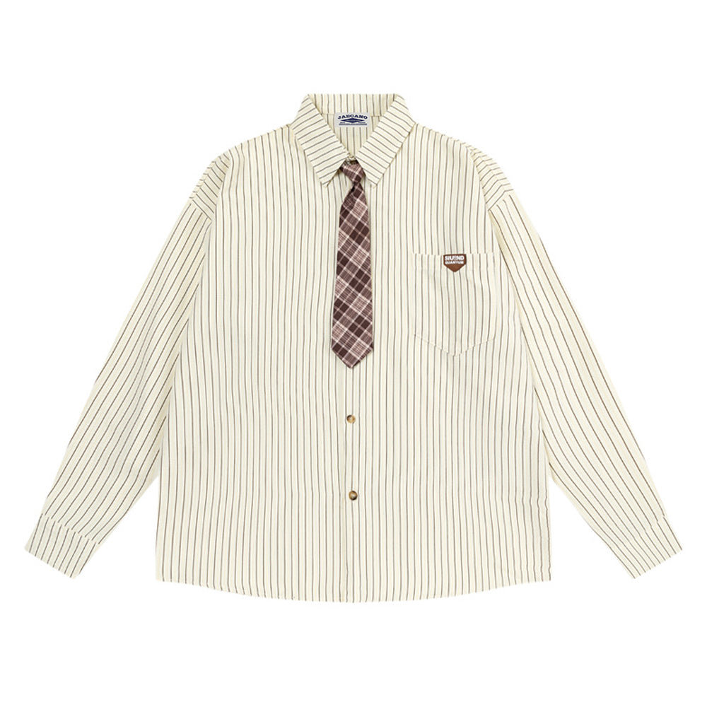 Retro striped tie shirt