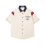 Contrast Color Puppy Short Sleeve Shirt