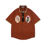 卡通刺綉短袖襯衫