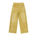 復古燈芯絨直筒百搭闊腿褲