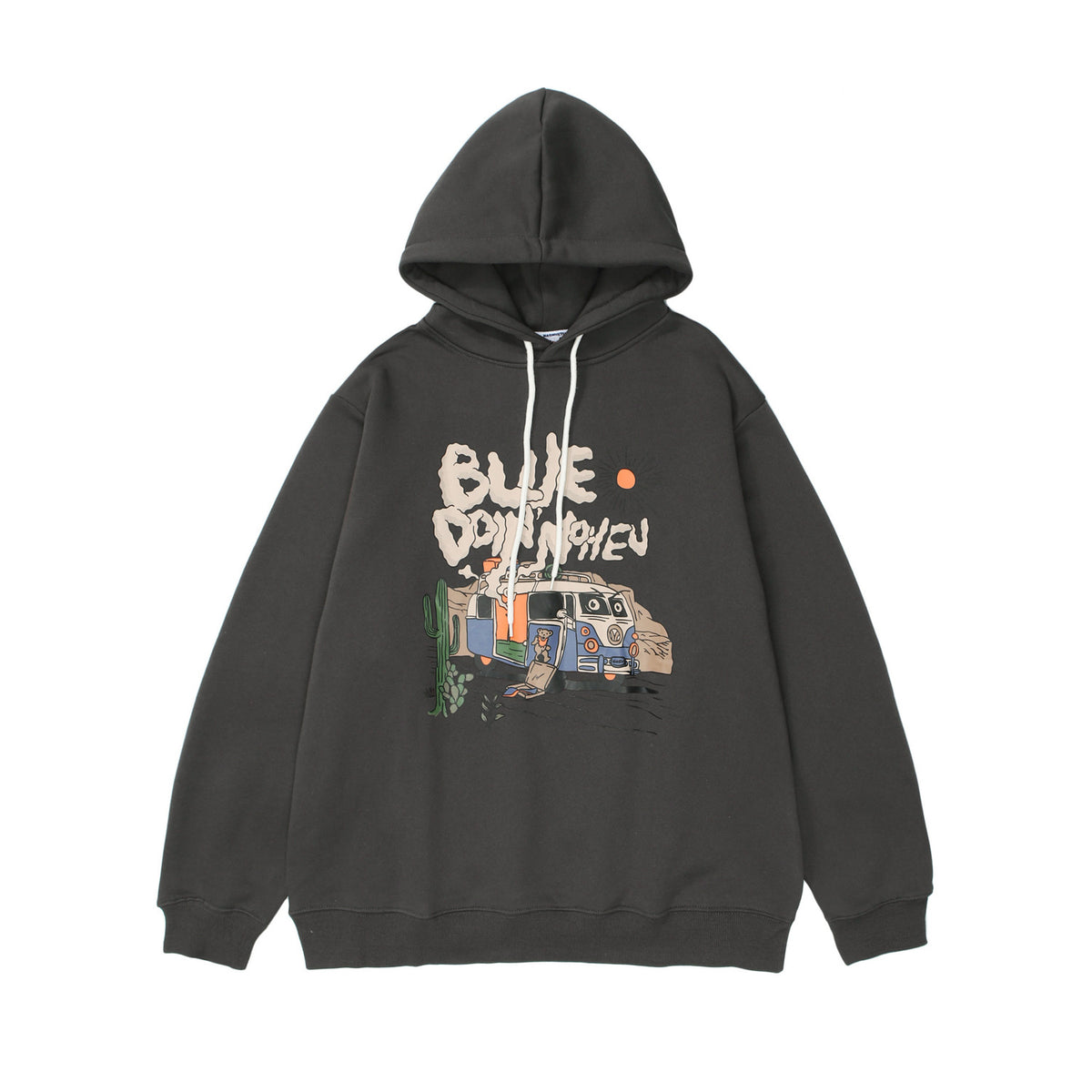 retro printed hooded sweatshirt