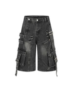 Distressed ripped shorts