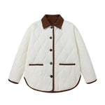 Retro contrast color simple cotton jacket