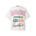 Vintage washed printed short sleeves