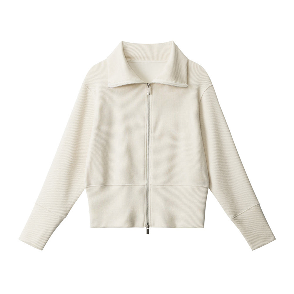 Lapel zipper sweatshirt (women's)