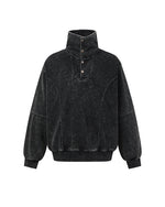 Distressed collar sweatshirt