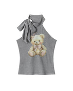 베어 홀터넥 민소매 탑