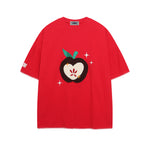 사과 자수 반팔