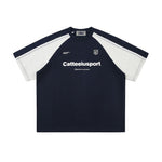 Colorblocked round neck short sleeves