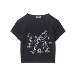 Retro foam print hot girl short sleeves (women's) 