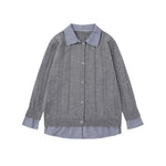 가짜 투피스 스플라이스 커플 스웨터