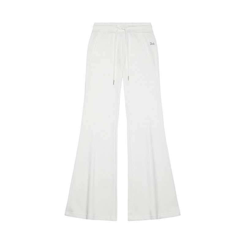 Embroidered low-rise slim fit flared trousers (women's style)