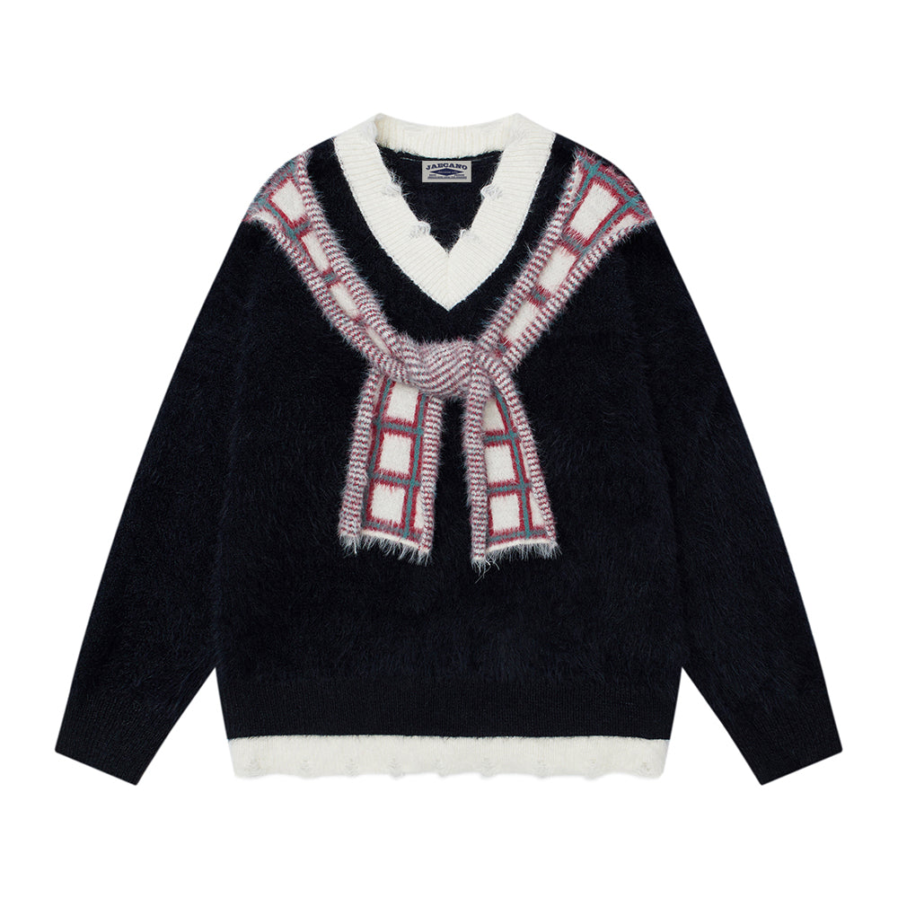 Retro Christmas Contrast Sweater