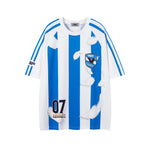 세로줄무늬 커플 반팔