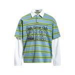 Color-blocked faux two-piece long-sleeved top