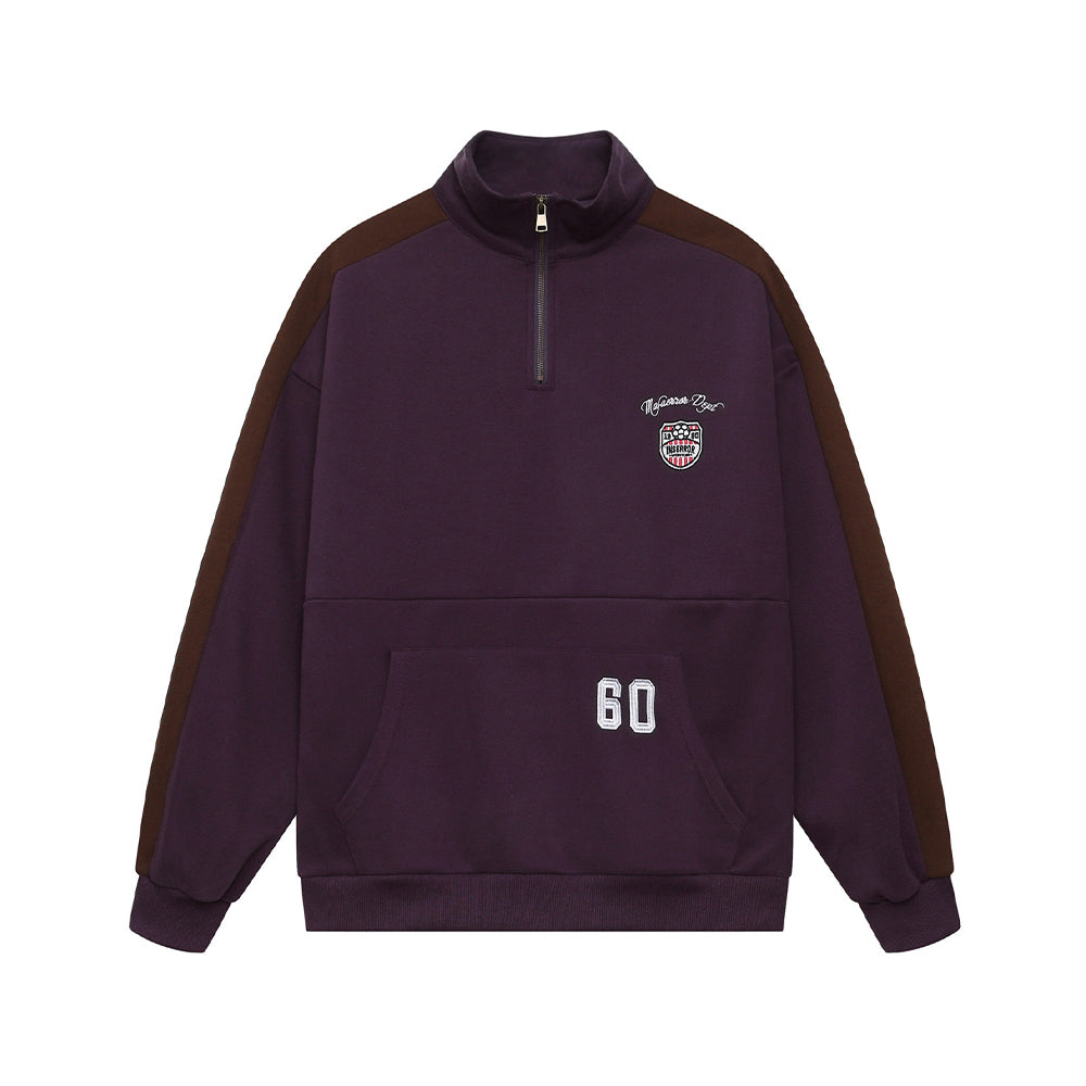 Vintage Badge Stand Collar Sweatshirt