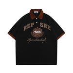 아메리칸 레트로 힙합 자수 문자 반팔