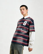 撞色假兩件長袖