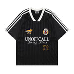 Letter print striped short sleeves