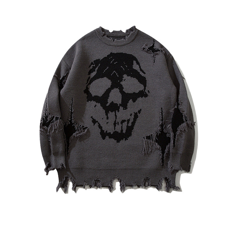 skull crew neck sweater