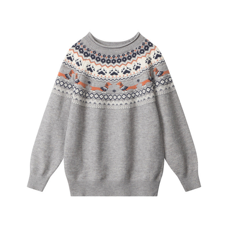 Retro contrast sweater