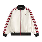 Retro sports style contrast color jacket