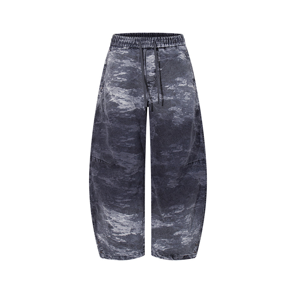 camouflage paneled overalls