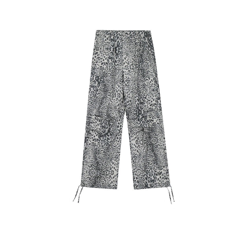 Retro all-match leopard print casual sweatpants