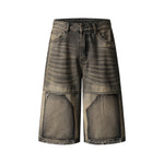 워시드 패널 데님 반바지