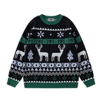 復古情侶聖誕拼色毛衣