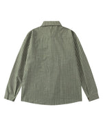 Vertical striped long-sleeved shirt