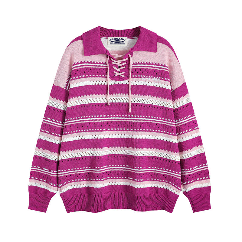 Retro preppy polo sweater