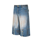 retro simple denim shorts