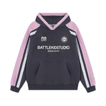 復古撞色連帽衛衣