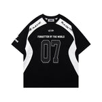 스포츠 스타일 패치워크 반팔