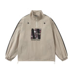 Retro embroidered stand collar jacket