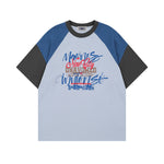 레트로 대비 컬러 커플 반팔