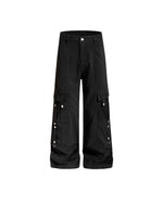 Retro multi-pocket casual pants