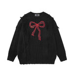 Vintage Butterfly Tassel Crew Neck Sweater