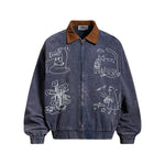 做舊趣味休閑夾克