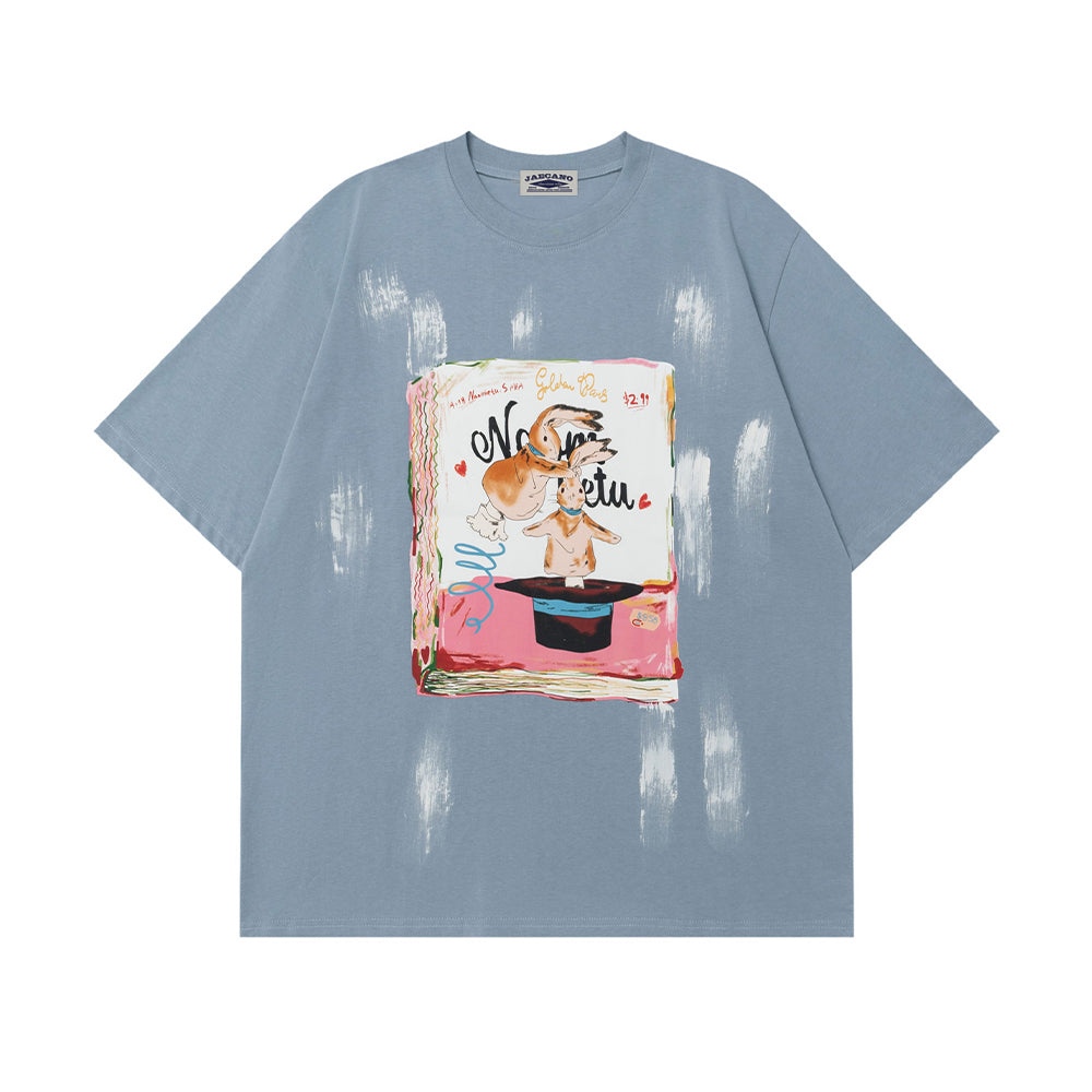 Cartoon bunny short sleeves
