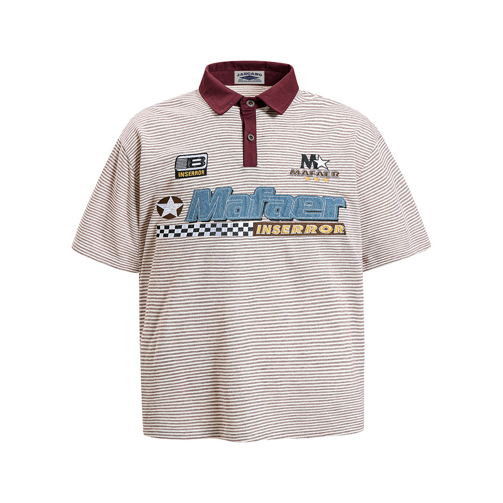 撞色條紋polo短袖