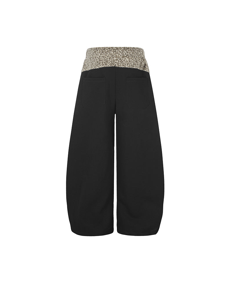 patchwork wide-leg scimitar pants