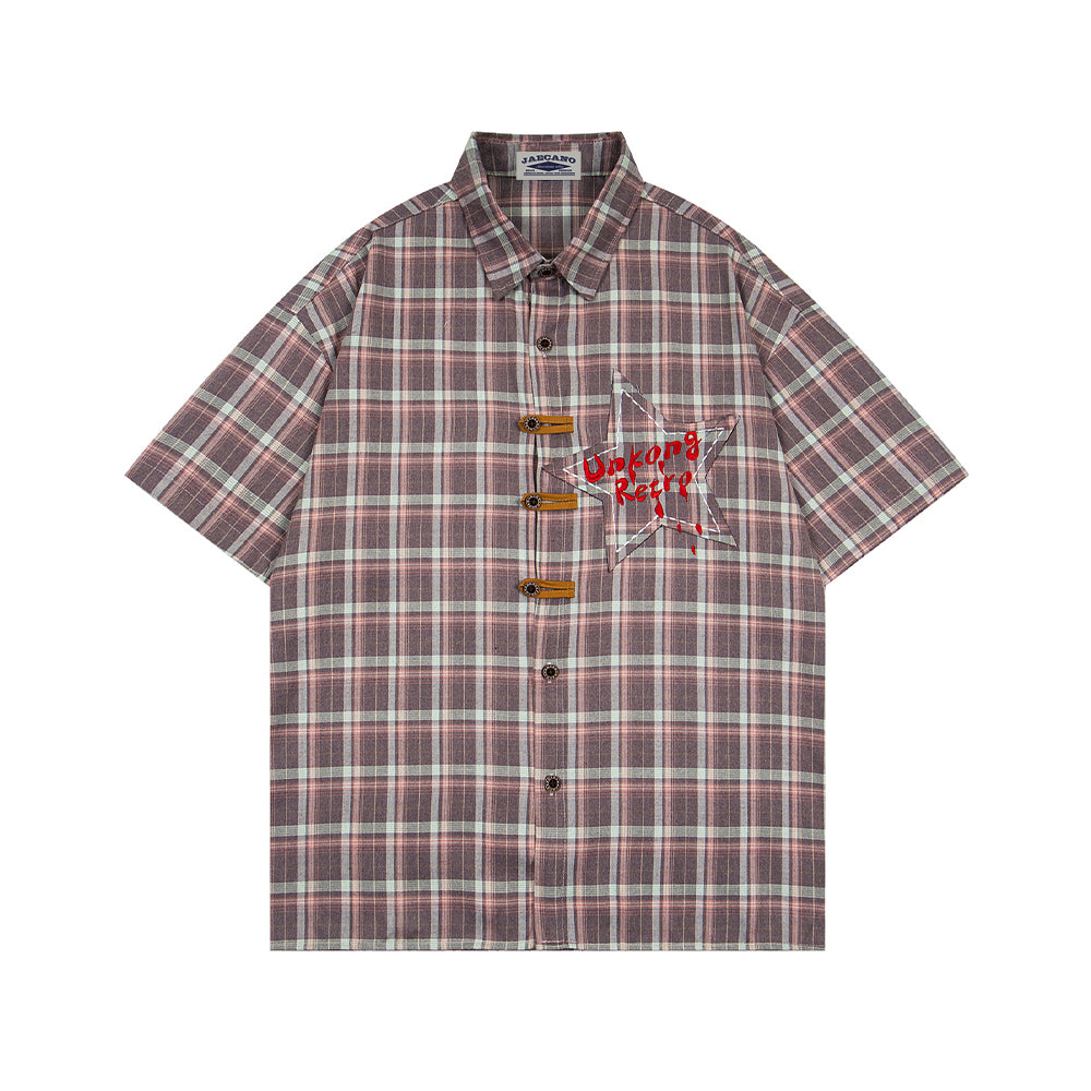 復古星星短袖襯衫