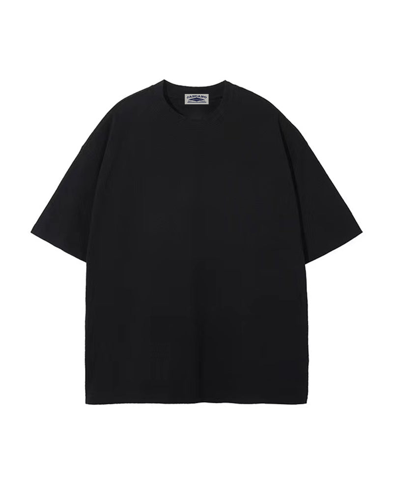 クルーネック無地オーバーサイズカップル半袖Tシャツ