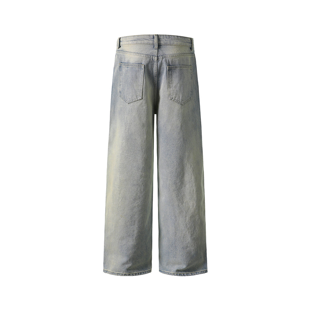 Washed straight jeans