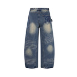 Washed wide-leg jeans